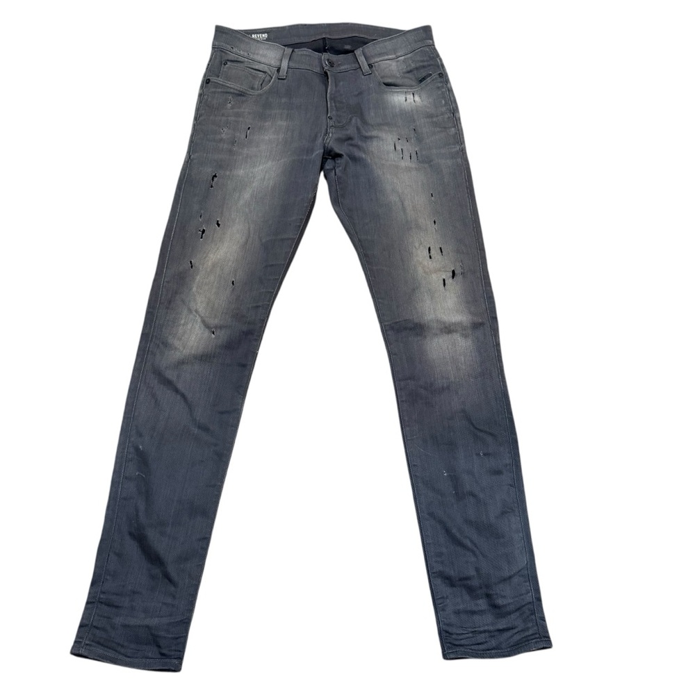 G-Star Men's raw distressed Revend super slim gray denim jeans 31x34 streetwear